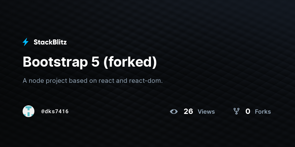 Bootstrap 5 (forked) - StackBlitz