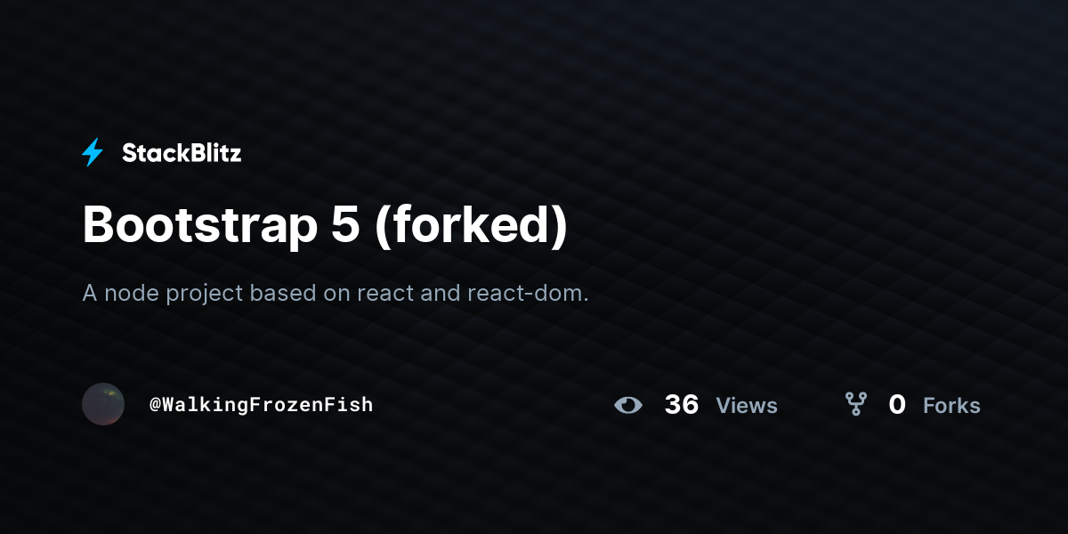 Bootstrap 5 (forked) - StackBlitz