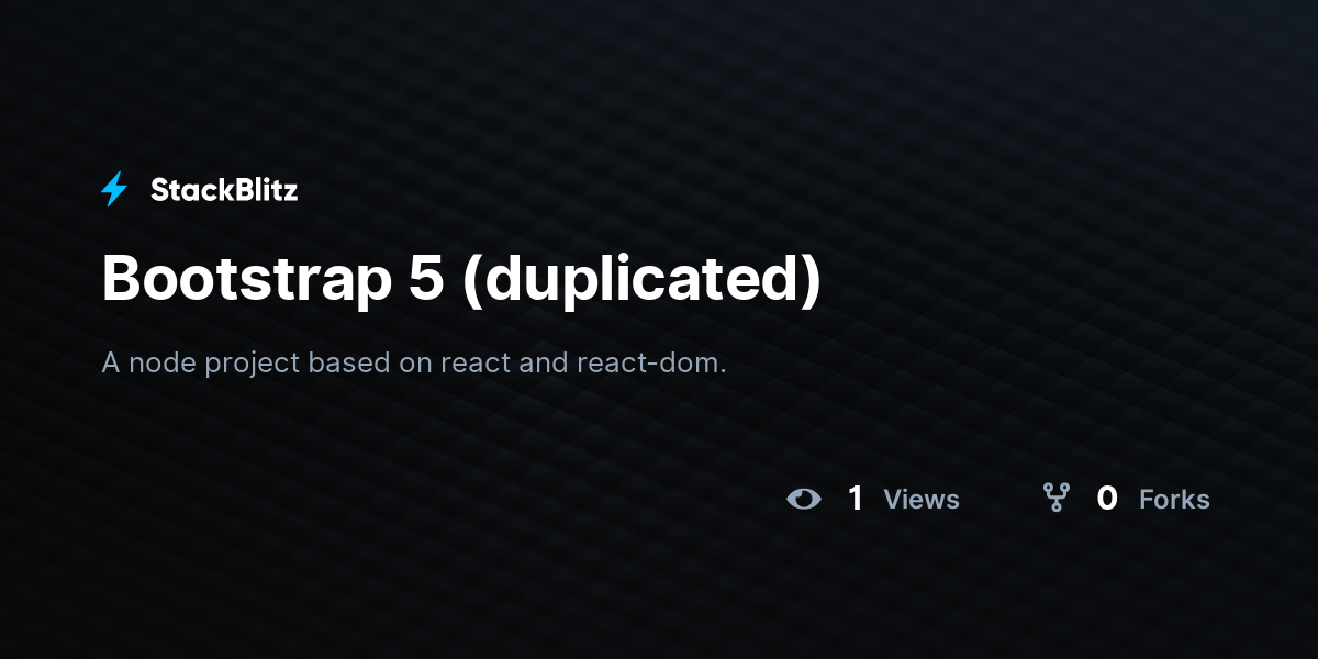 Bootstrap 5 (duplicated) - StackBlitz