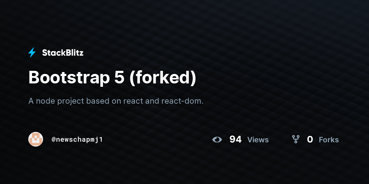Bootstrap 5 (forked) - StackBlitz