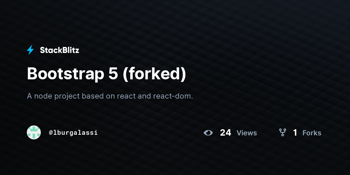 Bootstrap 5 (forked) - StackBlitz