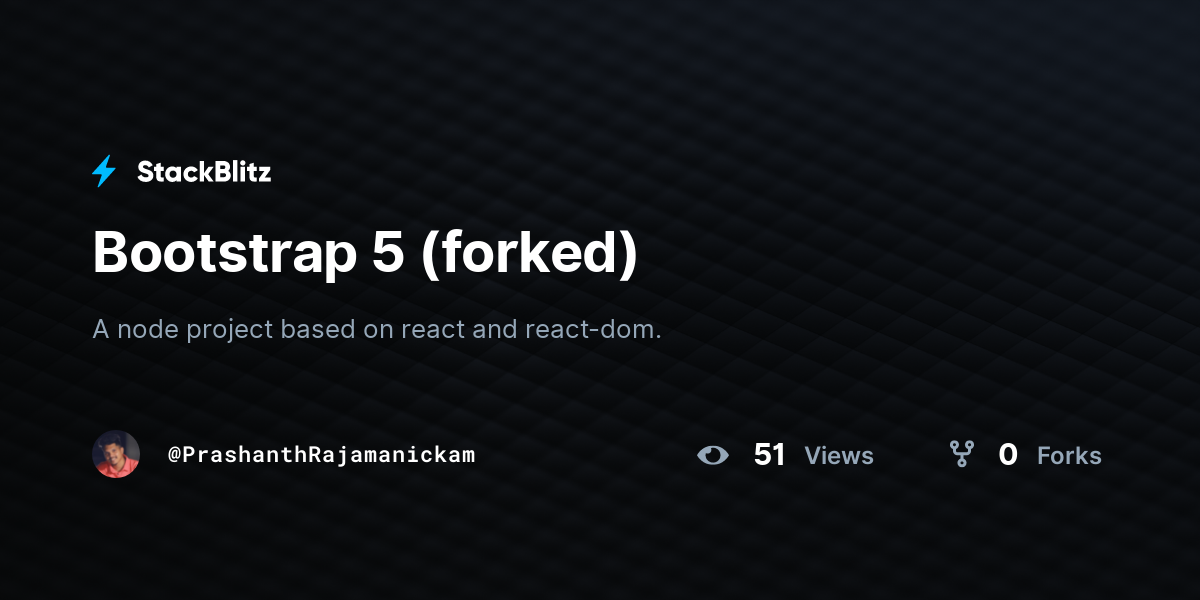 Bootstrap 5 (forked) - StackBlitz