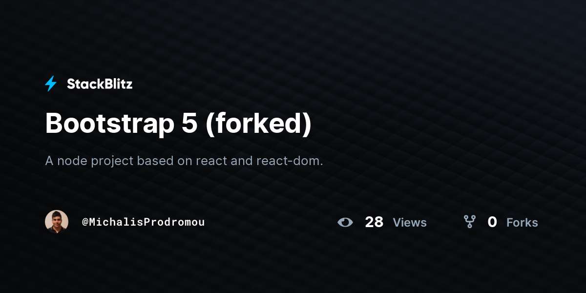 Bootstrap 5 (forked) - StackBlitz