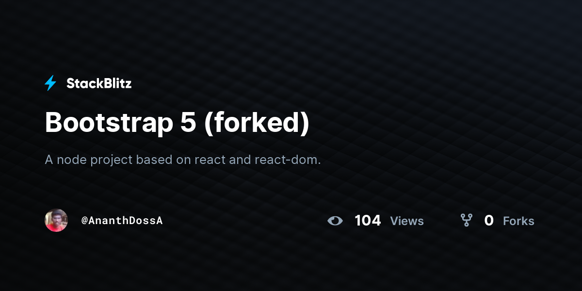 Bootstrap 5 (forked) - StackBlitz