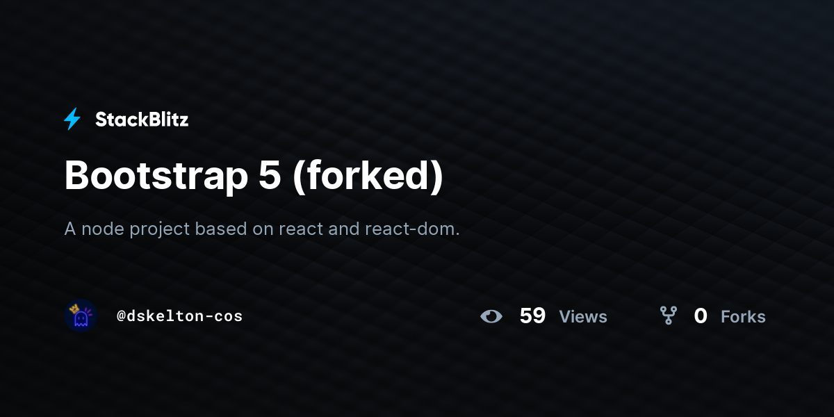 Bootstrap 5 (forked) - StackBlitz