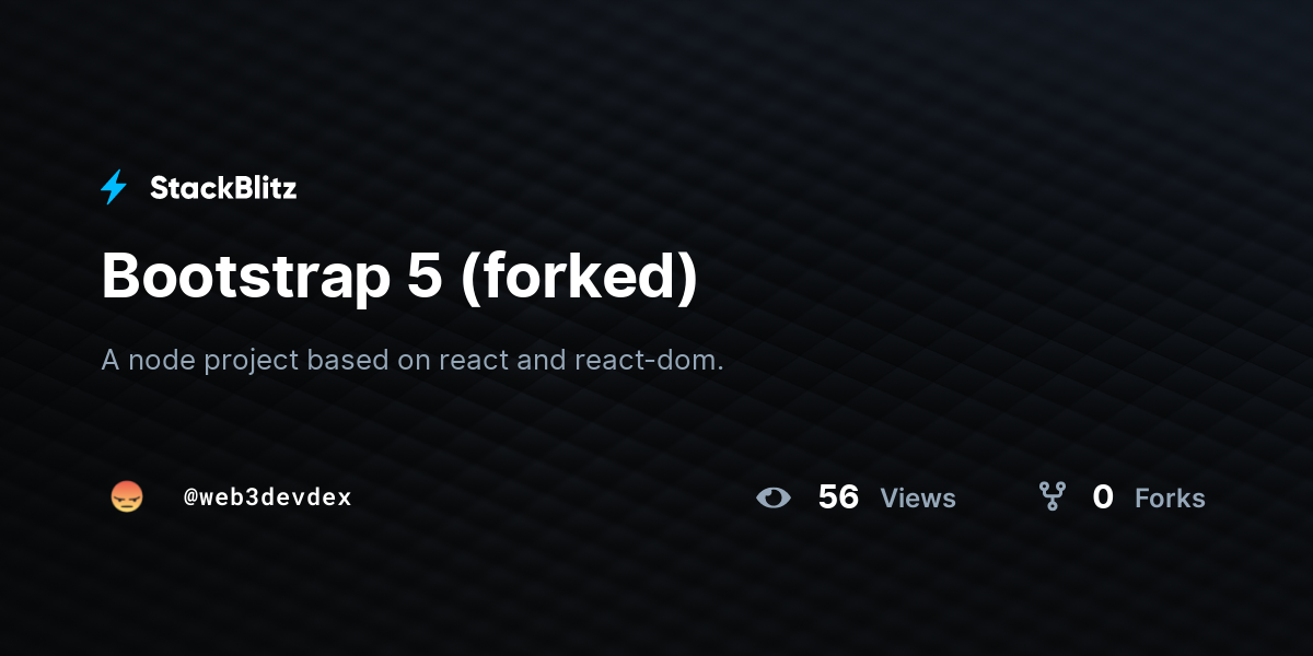 Bootstrap 5 (forked) - StackBlitz