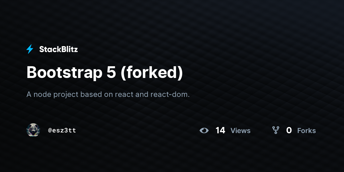 Bootstrap 5 (forked) - StackBlitz