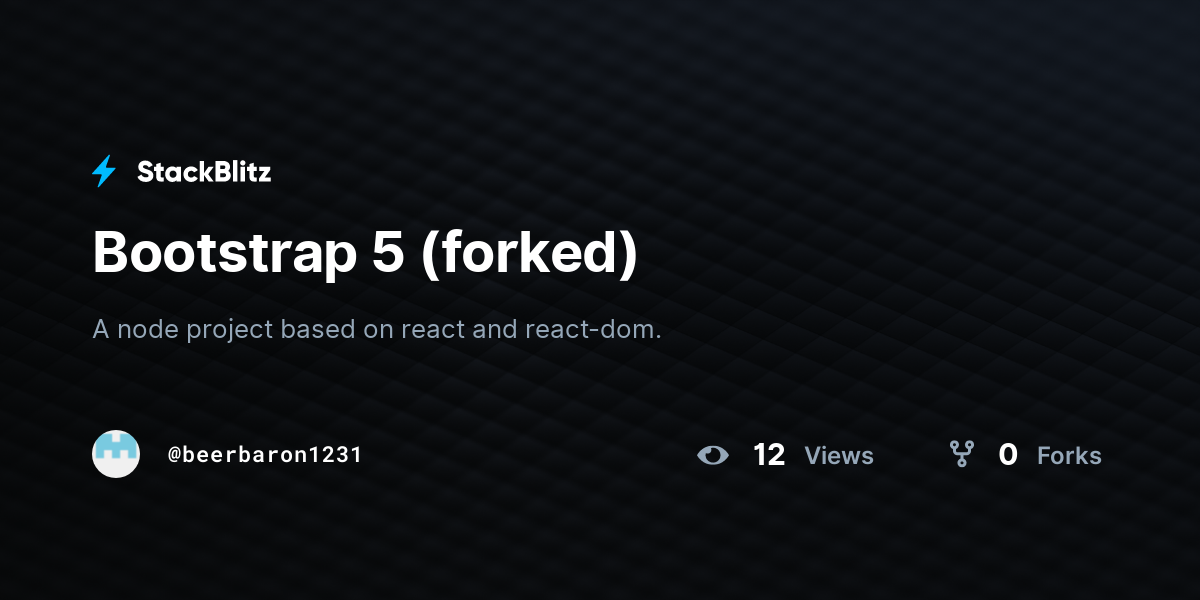 Bootstrap 5 (forked) - StackBlitz
