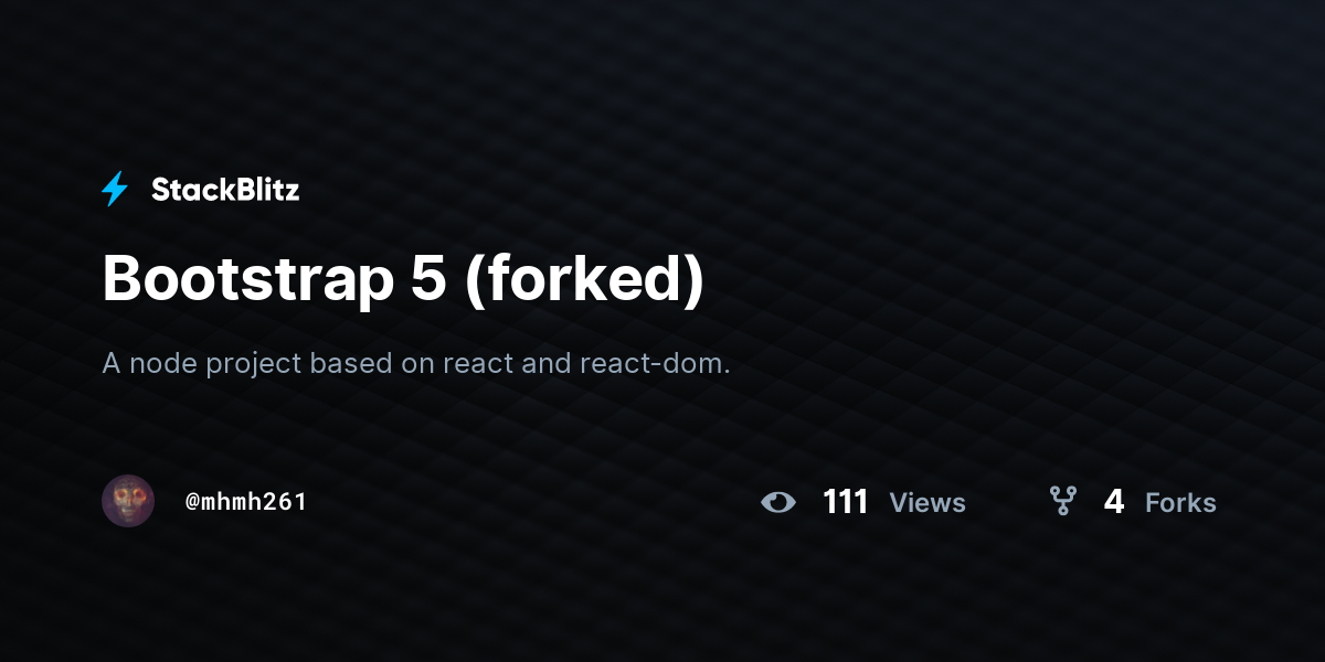 Bootstrap 5 (forked) - StackBlitz