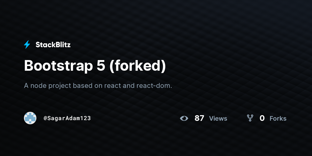 Bootstrap 5 (forked) - StackBlitz