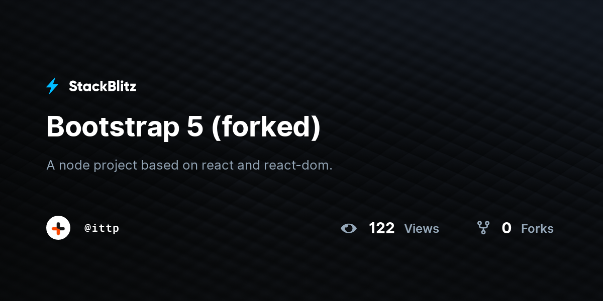 Bootstrap 5 (forked) - StackBlitz