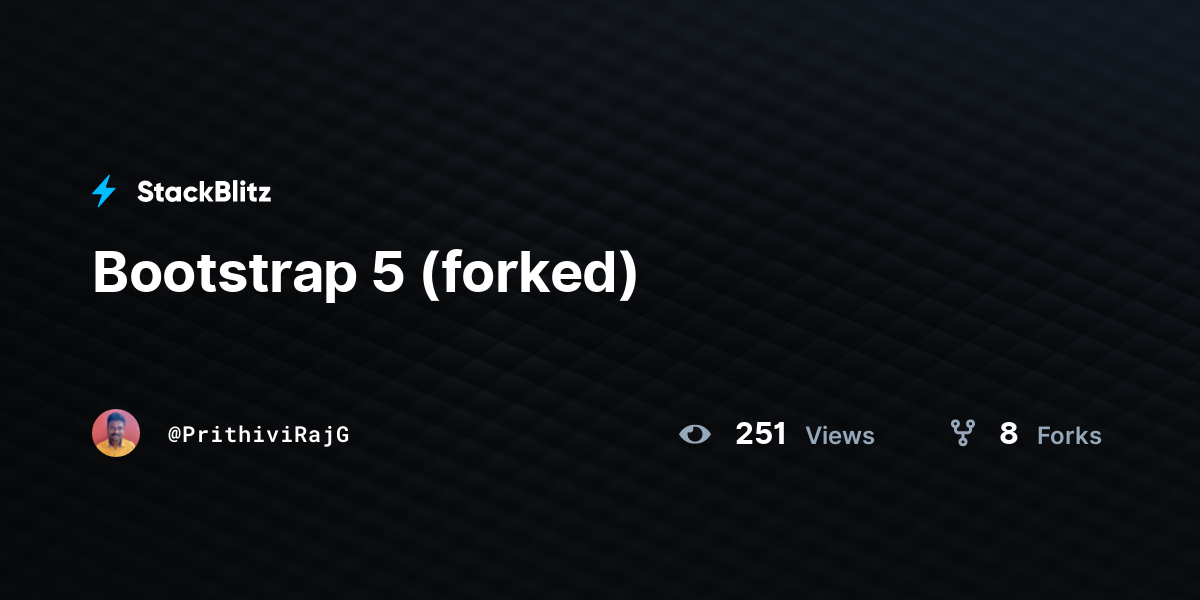 Bootstrap 5 (forked) - StackBlitz