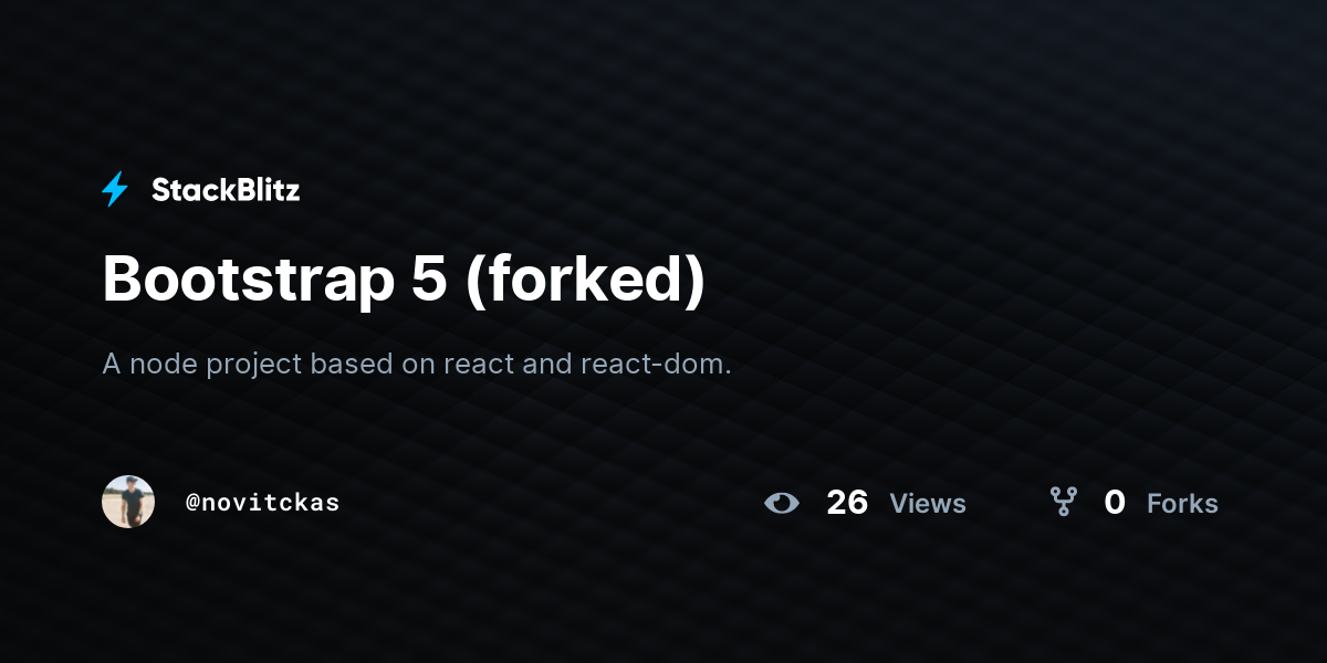 Bootstrap 5 (forked) - StackBlitz