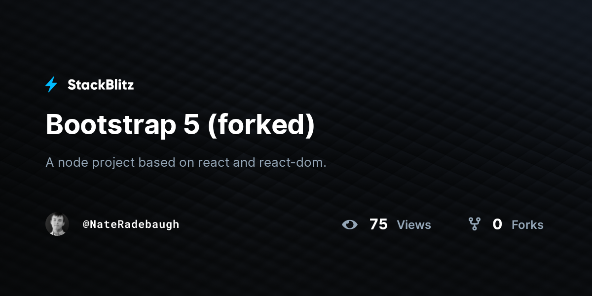 Bootstrap 5 (forked) - StackBlitz