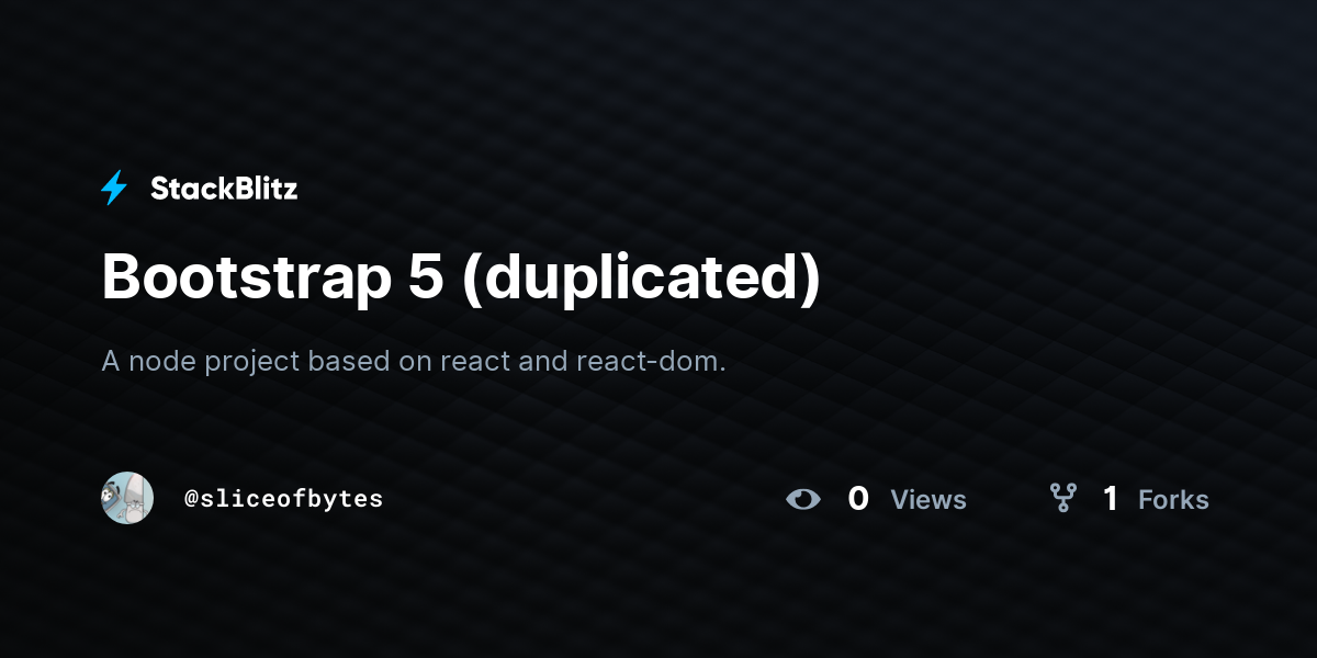 Bootstrap 5 (duplicated) - StackBlitz