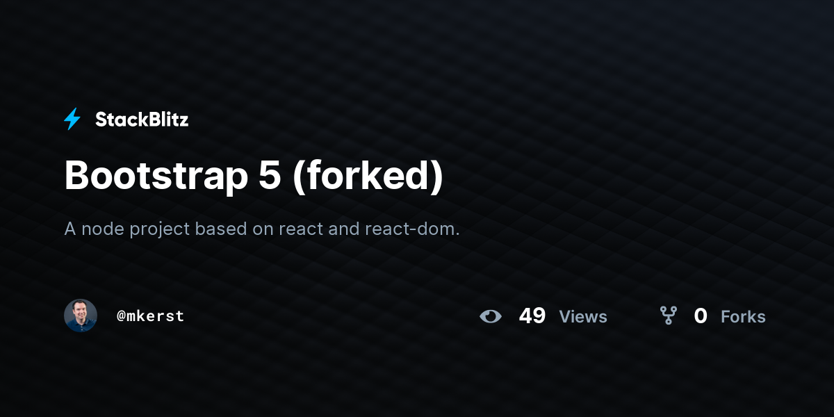 Bootstrap 5 (forked) - StackBlitz