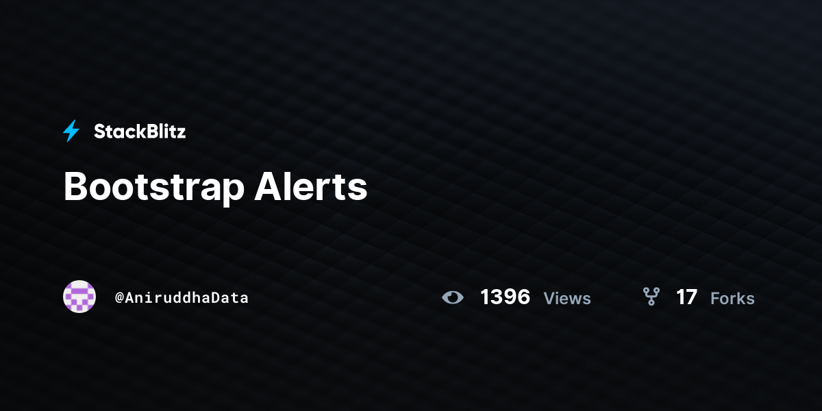 Bootstrap Alerts - StackBlitz