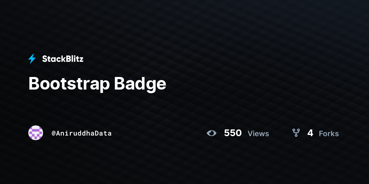 Bootstrap Badge - StackBlitz