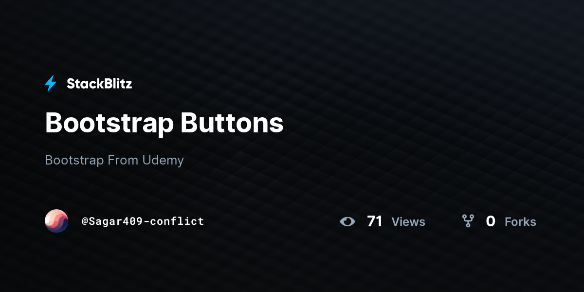 Bootstrap Buttons - StackBlitz