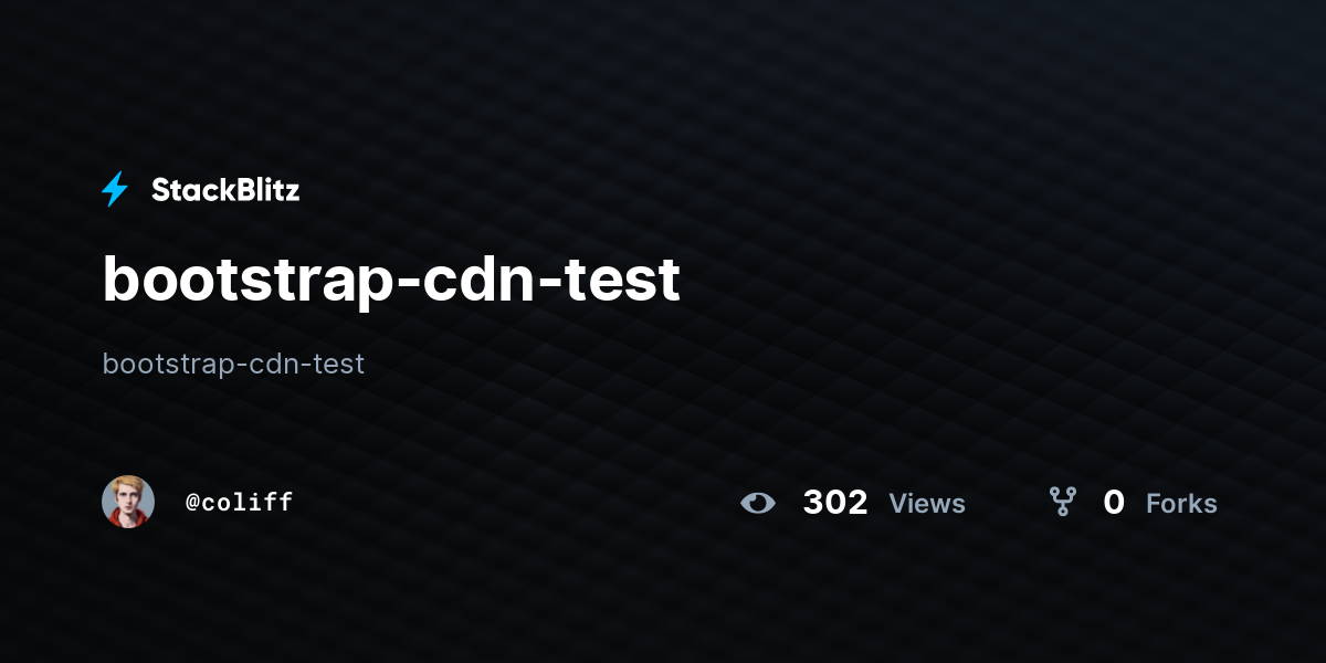 bootstrap-cdn-test - StackBlitz