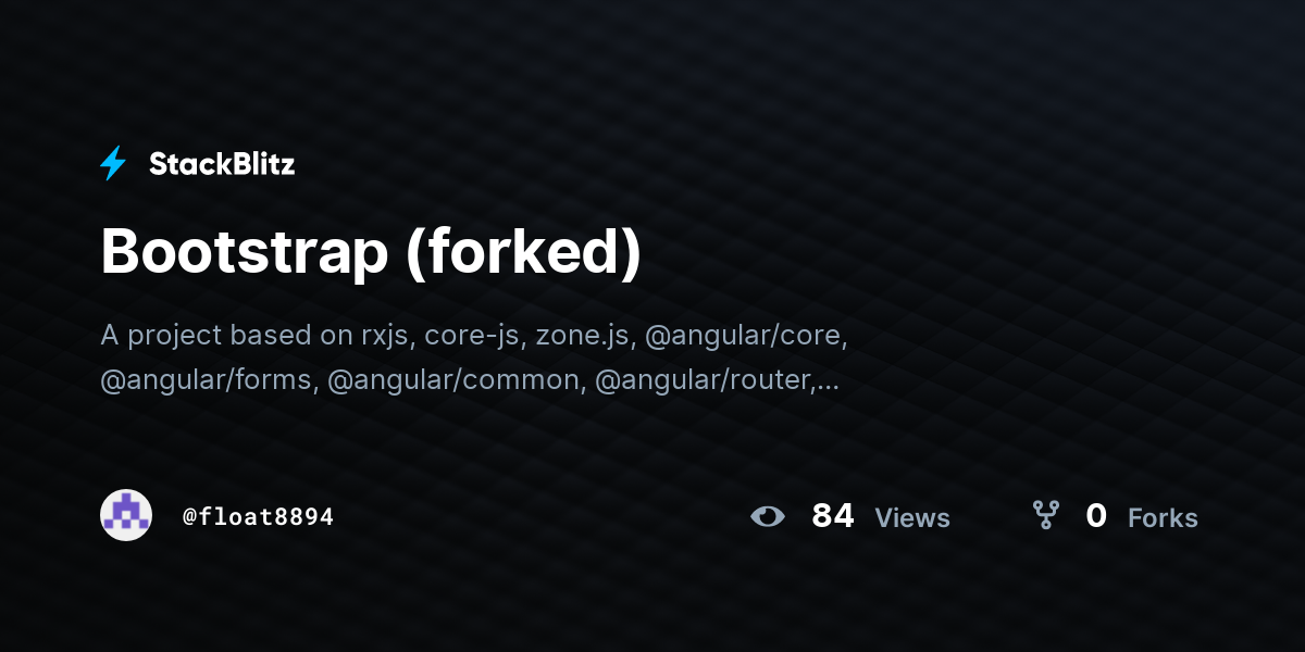 Bootstrap (forked) - StackBlitz