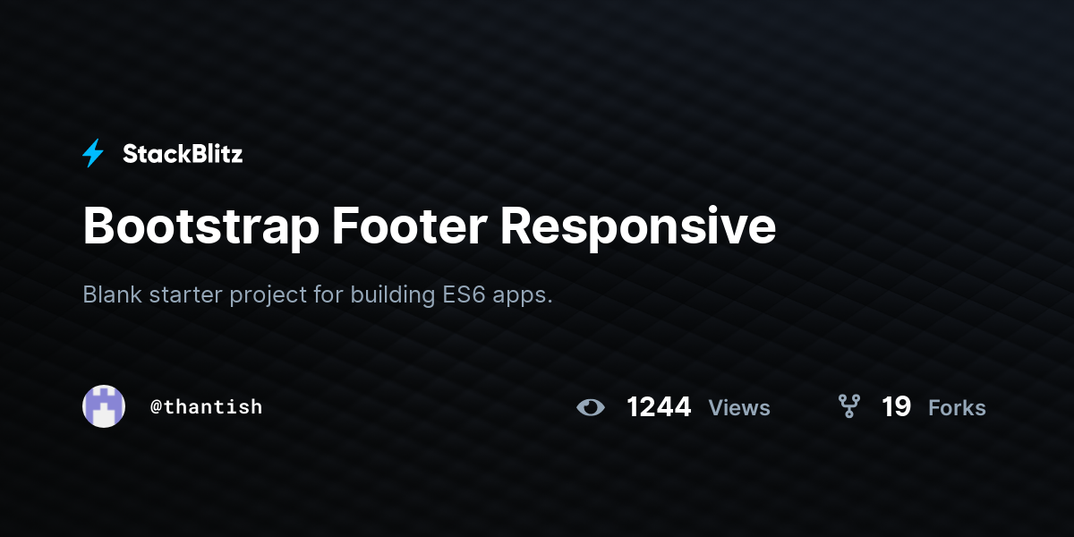 Bootstrap Footer Responsive - StackBlitz