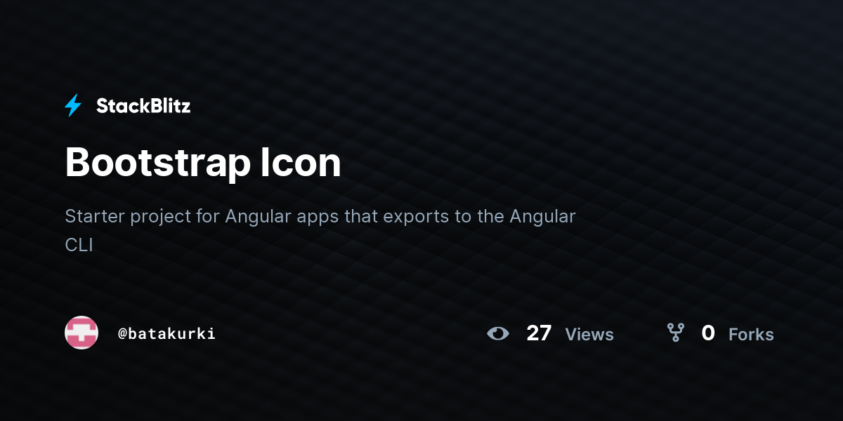 Bootstrap Icon - StackBlitz