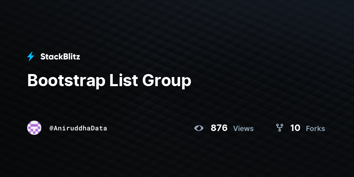 Bootstrap List Group - StackBlitz