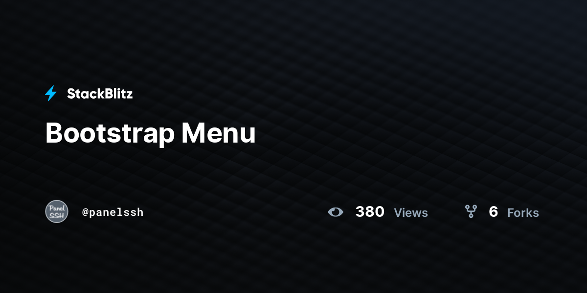 Bootstrap Menu - StackBlitz