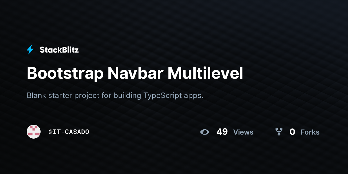 Bootstrap Navbar Multilevel - StackBlitz