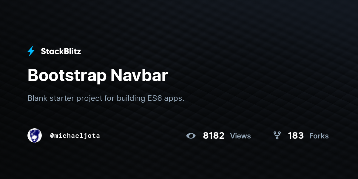 Bootstrap Navbar - StackBlitz