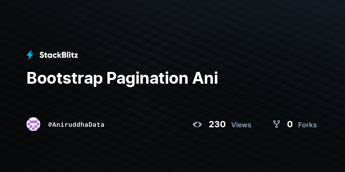 Bootstrap Pagination Ani - StackBlitz