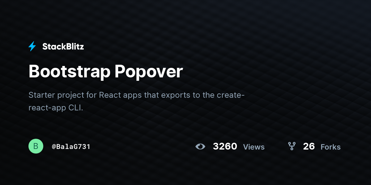 Bootstrap Popover - StackBlitz