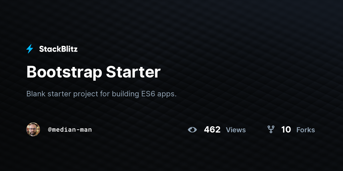 Bootstrap Starter - StackBlitz