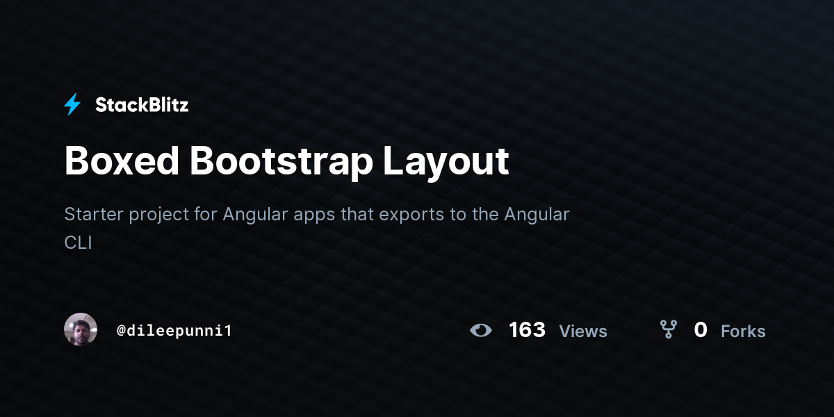 Boxed Bootstrap Layout - StackBlitz
