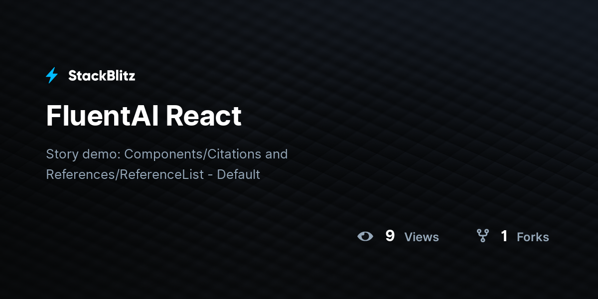 FluentAI React - StackBlitz