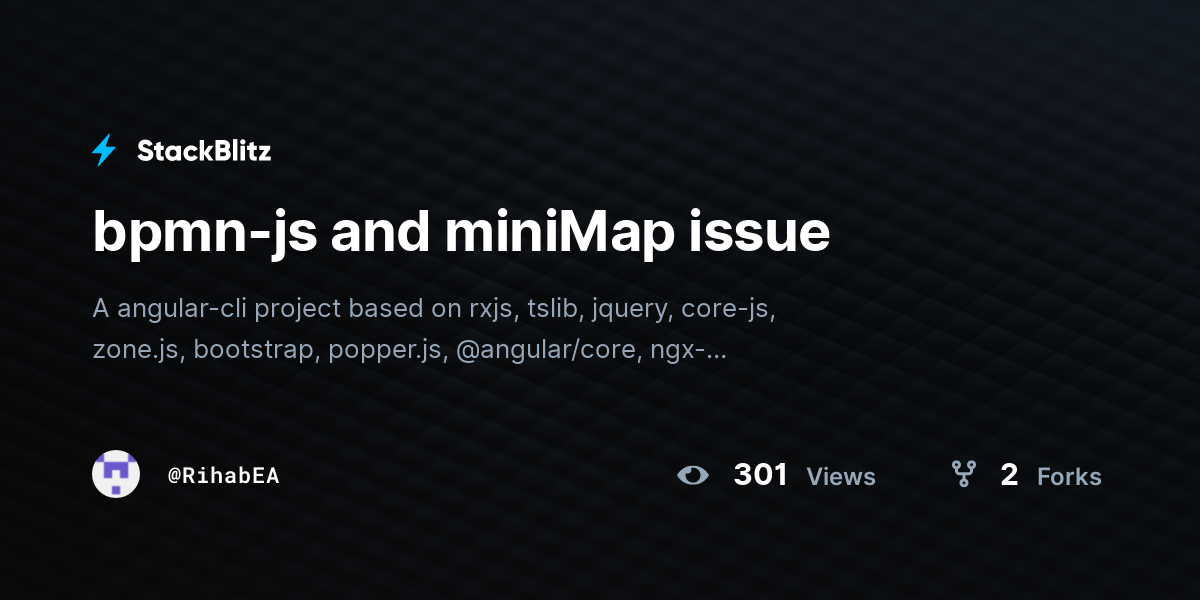 bpmn-js and miniMap issue - StackBlitz
