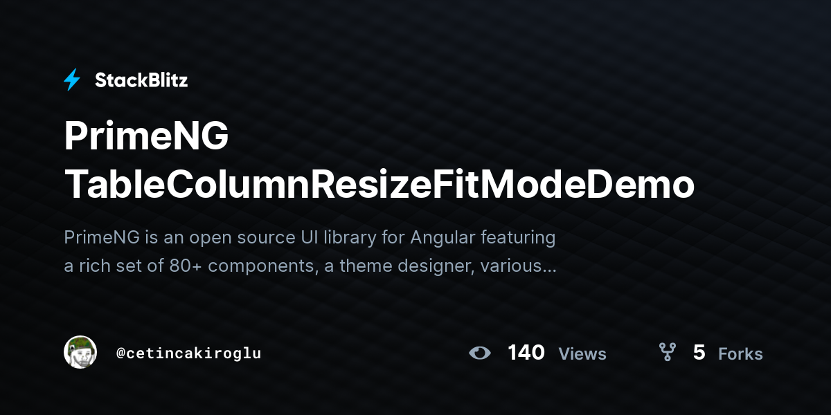 PrimeNG TableColumnResizeFitModeDemo - StackBlitz