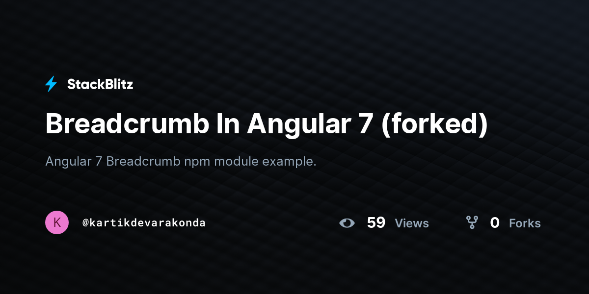 Breadcrumb In Angular 7 (forked) StackBlitz