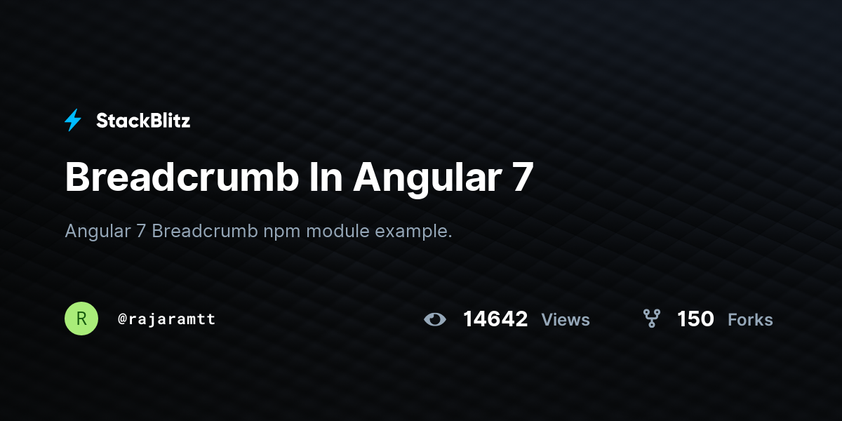 Breadcrumb In Angular 7 - StackBlitz
