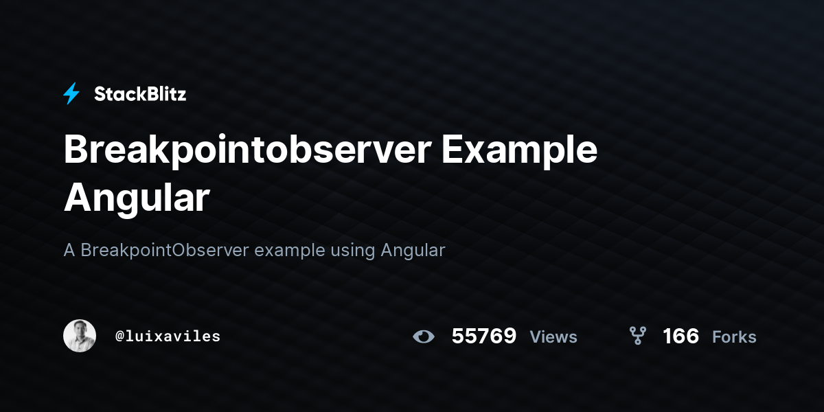Breakpointobserver Example Angular - StackBlitz