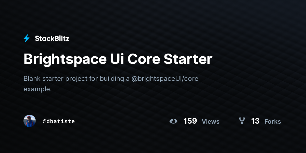 Brightspace Ui Core Starter - StackBlitz