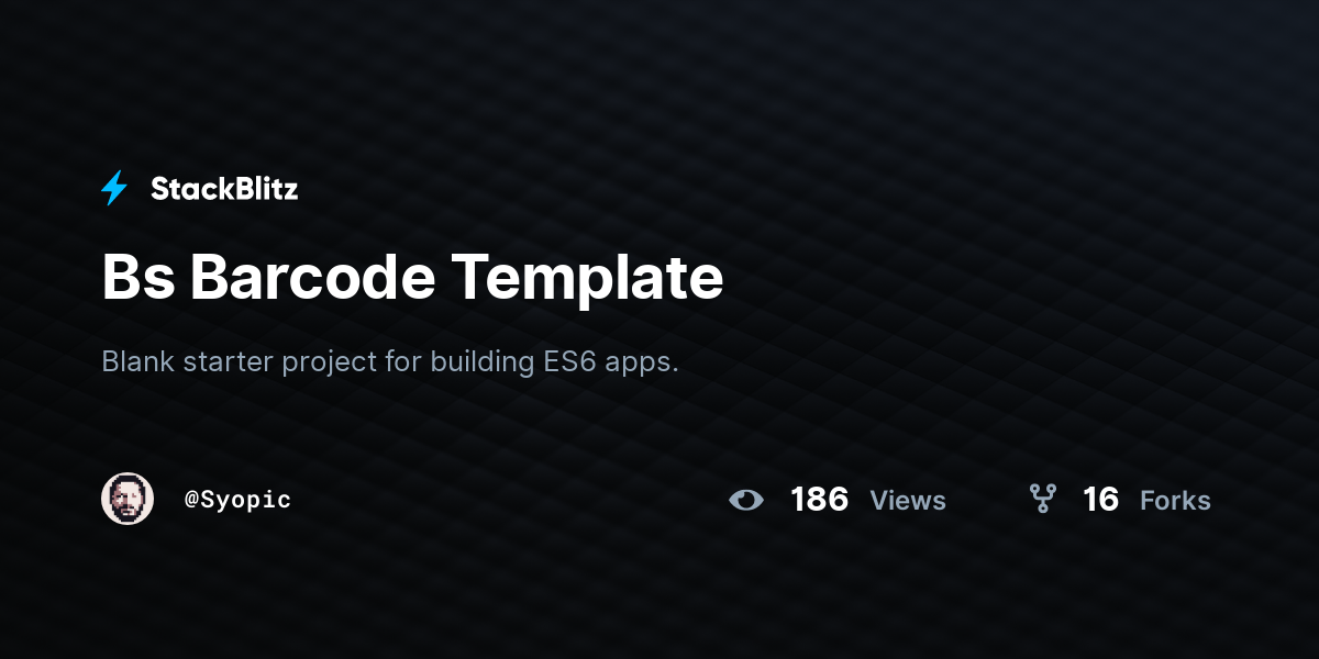 Bs Barcode Template - StackBlitz