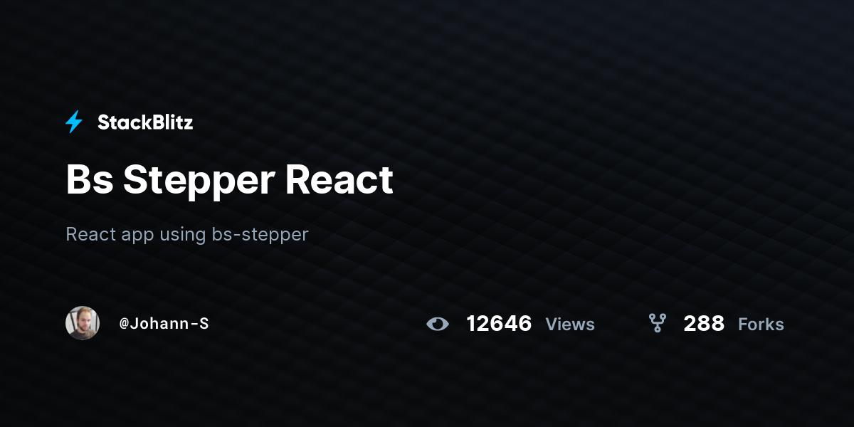 Bs Stepper React - StackBlitz