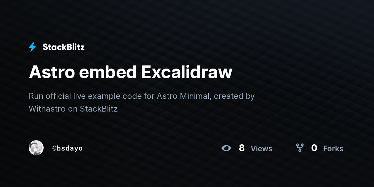 Astro embed Excalidraw - StackBlitz