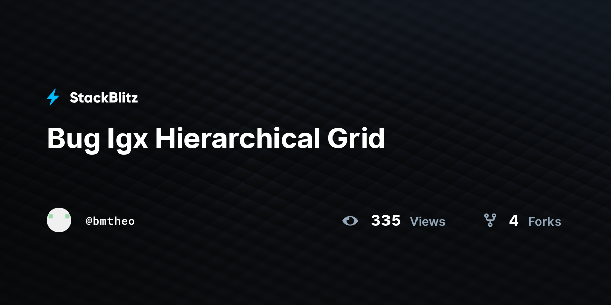 Bug Igx Hierarchical Grid - StackBlitz