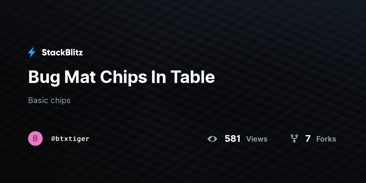 Bug Mat Chips In Table - StackBlitz