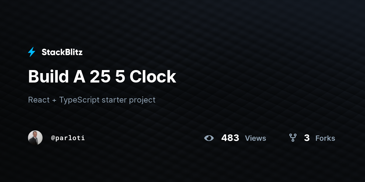 Build A 25 5 Clock - StackBlitz