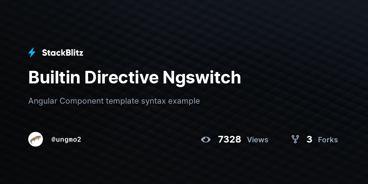 Builtin Directive Ngswitch - StackBlitz