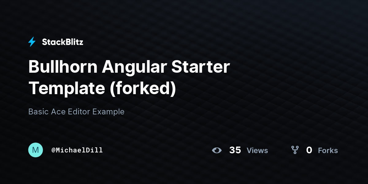Bullhorn Angular Starter Template (forked) - StackBlitz